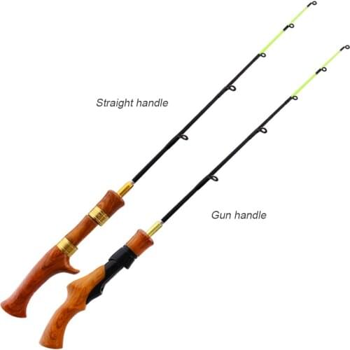 Ice Fishing Rod Portable Carbon Wooden Handle River Shrimp Carp Fishing Pole Winter Fish Tackle Pesca for Dropshipping