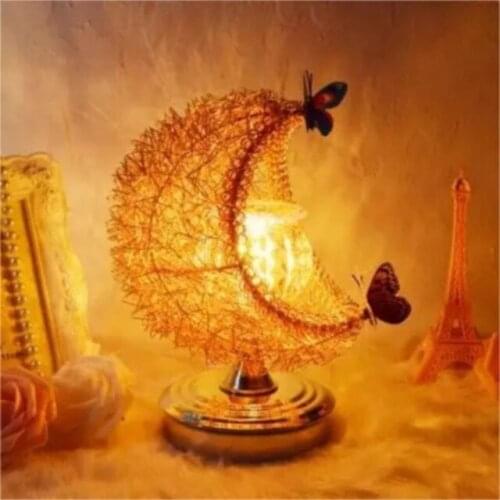 Desire Aroma Lamp Silver Moon Electric Wax Melt Oil Burner Light Bedside Lamp Creative Gift For Valentines Day