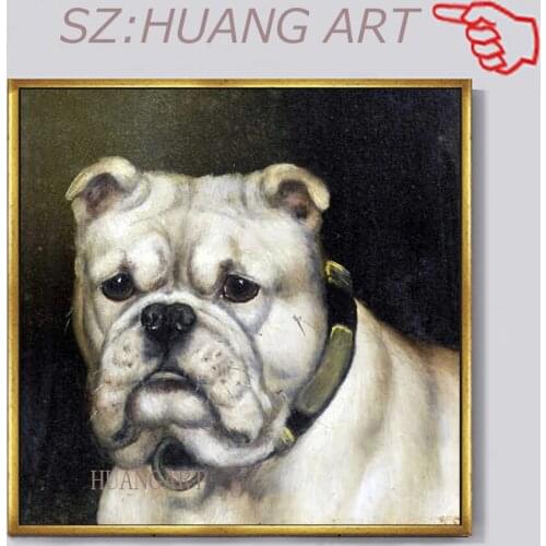 Pet cute white dog painting by hand high-quality original dog art painting wall canvas art childrens room decor