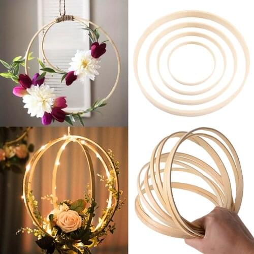 1PC Bamboo Circle DIY Decoration Wall Decor Dream catcher Circle Floral wreath Wedding accessories