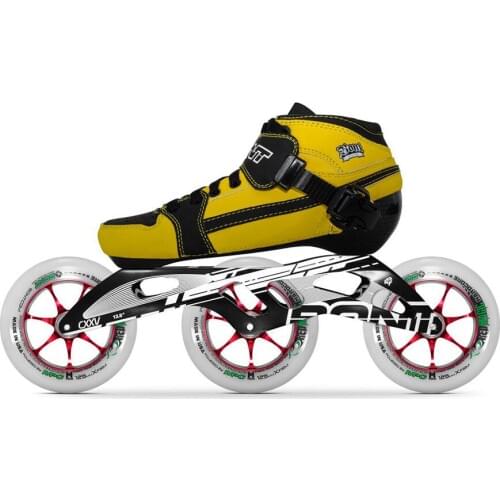 100% Original Bont Pursuit 2PT 195MM Black CXXV Speed Inline Skates Heatmoldable Carbon Fiber Boot 3*125mm Magic Wheel Patines