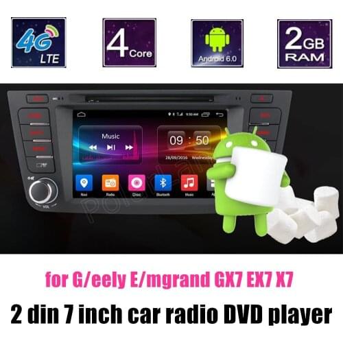 2 Din 7 inch Car Video Player DVD radio GPS Navigation WiFi Auto Audio Bluetooth Quad Core for Geely Emgrand GX7 EX7