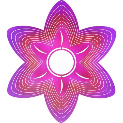 27cm / 28.5cm Garden Kinetic 3D Metal Wind Spinner With S-Hook Bright Colors For Home Bedroom Doors Windows Garden Yard Decor