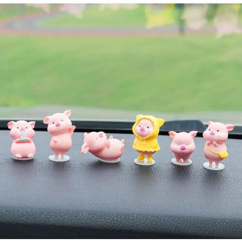 Car Interior Accessories Decoration Cartoon Mini Pig Doll For Car Goods Interior Decoration Personality Birthday Gifts Pigs