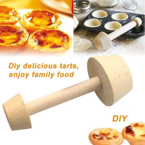 Wooden Egg Tart Tamper Portable Double Side Pastry Egg Tart Pusher Eggtart Mold Baking Cake Kitchen Tools Baking Mold 2