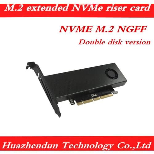 M.2 dual disk expansion card M.2 extended NVMe adapter card NGFF to PCIE3.0 with cooling fan SSD dual interface adapter card