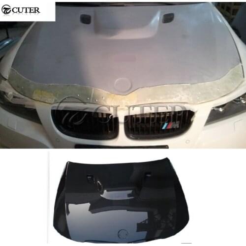 E90 3 series 320i M3 style Carbon Fiber Front engine Hood Bonnets engine Covers with vents for BMW E90 325i 05-12