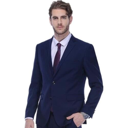 Custom made men suits fashion wedding suits tuxedos blue high quality groom best man prom dress suits(jacket+pants)
