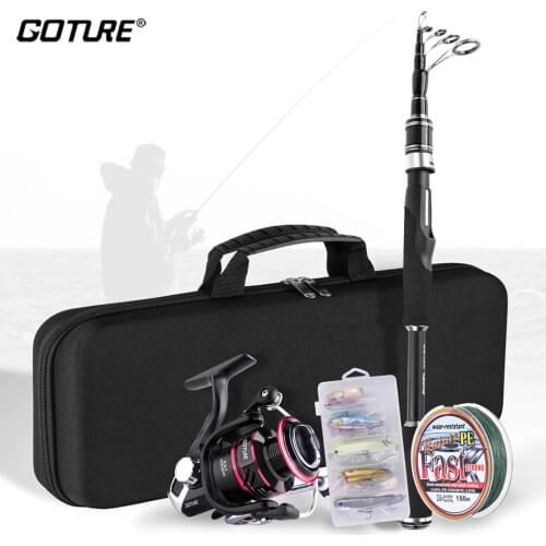 Goture 24T Carbon Ultra Light Telescopic Fishing Rod Bass Fishing Rod 1.68M 1.98M 2.25M 2.52M Spinning Casting Rod MF Action