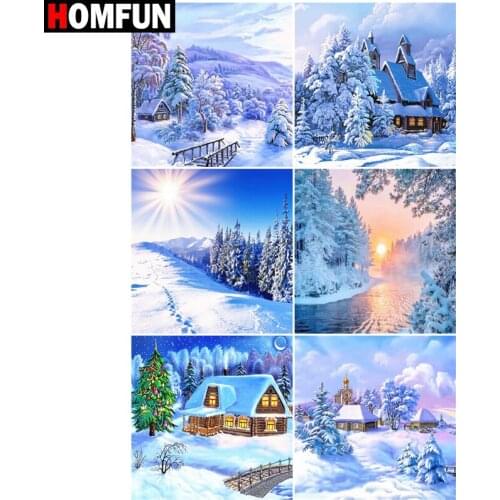 HOMFUN Paint With Diamond Embroidery "Sunny landscape" Diamond Painting Full Square Round Picture Of Rhinestone Decor