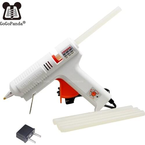 Free Shipping 220V 40-150W Hot Melt Glue Gun Temperature Adjustable Repair Kit Tools With 5 Pcs Glue Sticks Big Size