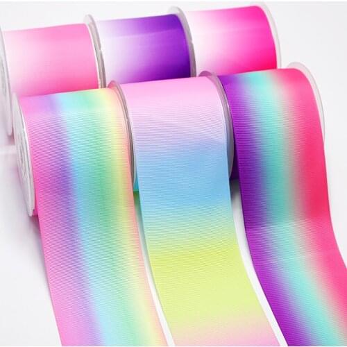 10 Yards 1.5" 38MM Gradient Printed ribbons For Hair Bows DIY Crafts Handmade Accessories 47089