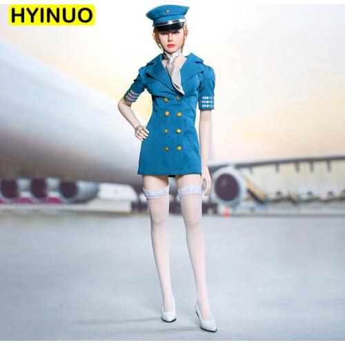 1/6 Scale COSPLAY Sexy Female Temperament Stewardess Women Flight Suit Clothes Clothing Set For 12" Action Figure Female Body