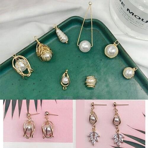 DIY earring material jewelry exquisite copper plated real gold pearl accessories pendant bracelet anklet headdress accessories