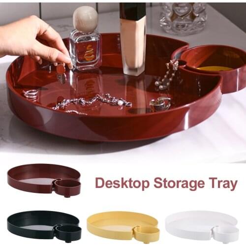 Multifunction Desktop Storage Tray Cosmetics Makeup Jewelry Sundries Perfume Organizer Table Decor for Home Bedroom Kitchen