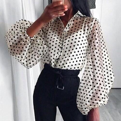 Fashion See-through Women Mesh Sheer Blouse Top Shirts Transparent Puff Sleeve Tops Woman Casual Blouses