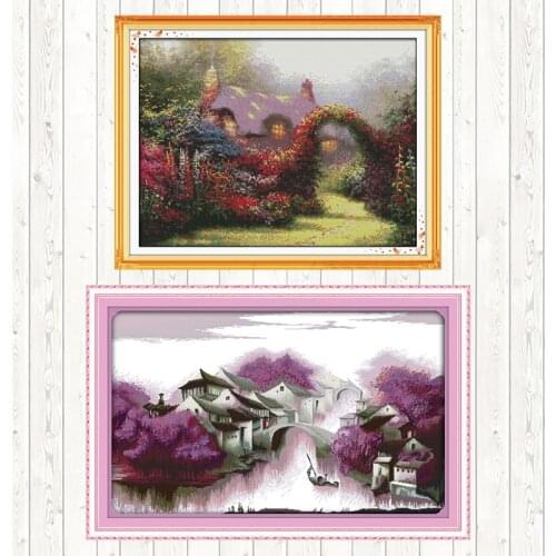 Purple Dream Embroidery Handmade Needlework Package Cross Stitch Kits DMC Floss Kits Wall Home Decor 11CT 14CT Cross Stitch Set