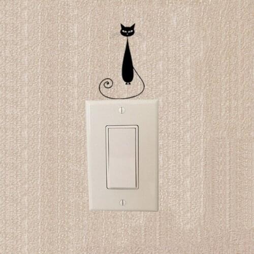 Funny Cartoon Cat Decoration Stickers Cool Animal Switch Sticker 2SS0332
