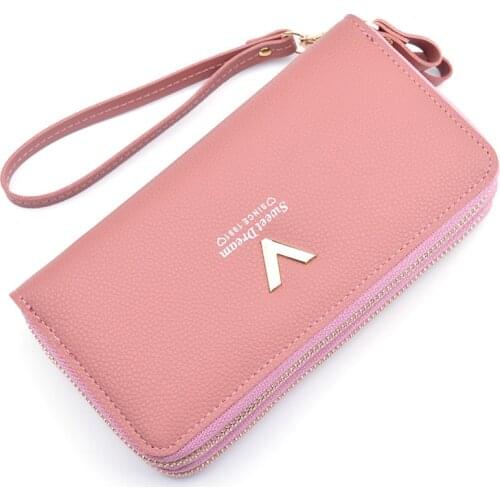 New Fashion Long Clutch bag Womens Wallets Large Capacity Wallet Double Zipper Credit Card Holder Coin Purse Phone handbag 2020