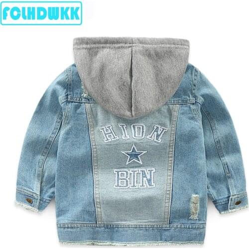 New spring brand boys denim jackets 2019 children girl denim clothing boys children washed soft denim jacket denim high quality