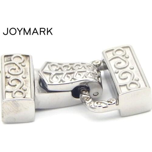 12.4X4mm Hole Vintage Flower Pattern Stainless Steel Lock Magnetic Clasp For DIY Leather Cord Bracelet Necklace Jewelry BXGC-163