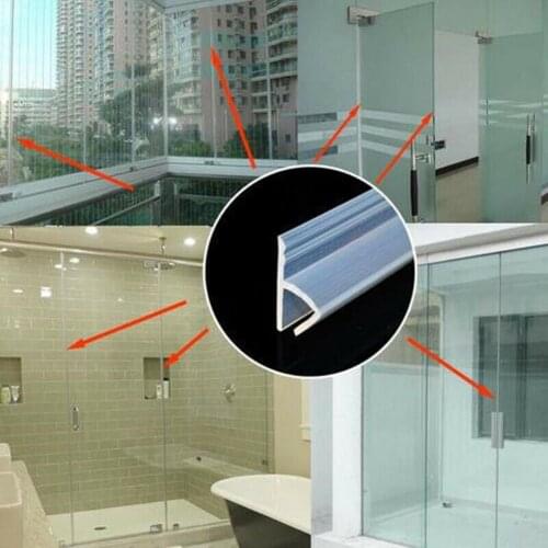 2m Transparent Bathroom Sliding Door Sealing Strip For Glass Thickness 6/8/10/12mm Seal Gap Waterproof Hardware