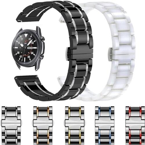 New Ceramic Wristband For Samsung Galaxy Watch 3 LTE 41mm 45mm Strap Bracelet Active 2 Gear Sport/S2 S3 42mm 46mm 20mm 22mm Band