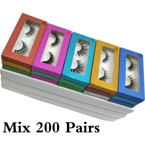 Wholesale Mink Lashes 30/50/100/200 Pairs 3D Mink Eyelashes Natural False Eyelashes Hand Made Makeup Eye Lashes Bulk