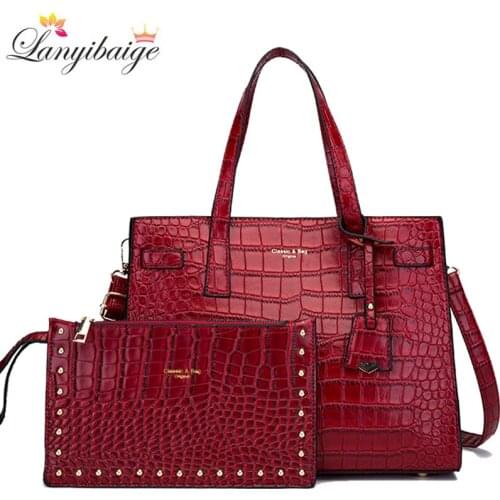 Luxury Designer Handbag Fashion Shoulder Messenger Bags for Women 2021 New Large Capacity Tote Bag 2 Set Purse And Handbags