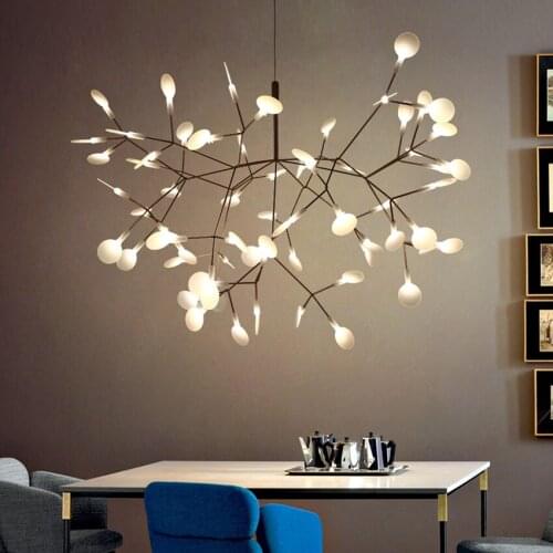 Modern Led Pendant Lights Nordic Branch of Leaves Pendant Lamp Living Room Dining Kitchen Hanging Lamp Home Decor Light Fixtures