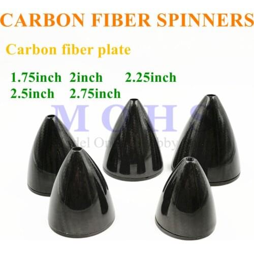 Carbon fiber spinners standard spinners 1.75 2 2.25 2.5 2.75 inch full carbon fiber RC gasoline electric airplane spinners