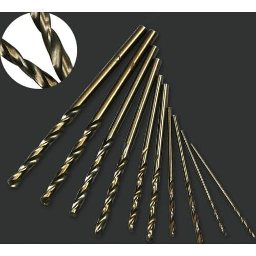 10pcs Set 1-3MM Cobalt High Speed Steel Twist Drill Hole M35 Stainless Steel Tool The Whole Ground Metal Reamer Tools