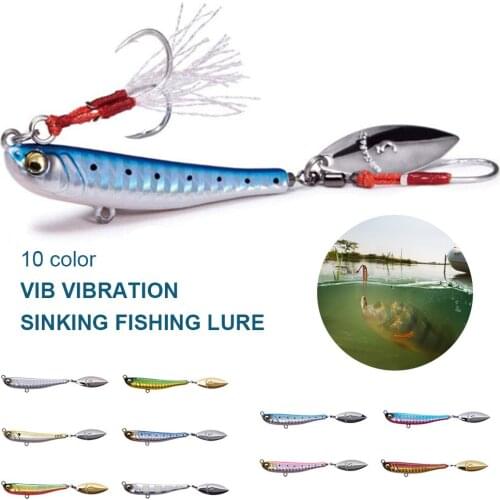 Rotating Metal VIB Vibration Bait Spinner Spoon Fishing Lures 62mm 30g Jigs Trout Fishing Sinking Hard Baits Fishing Tackle