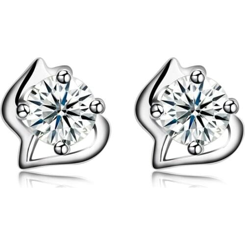 ZEMIOR Geometric 925 Sterling Silver Stud Earrings For Women 5A Clear Cubic Zirconia Wedding Earring Fine Jewelry New Listing