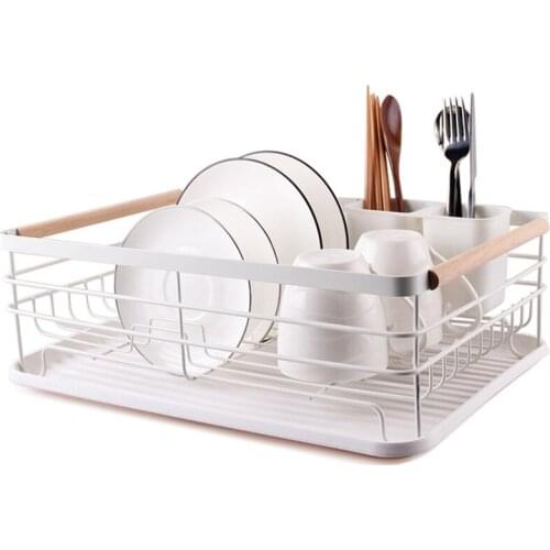 Iron Kitchen Dish Drying Rack Tableware Drainer Storage Basket Shelf Forks Bowl Plate Dishes Holder Drainer Sink Organizer