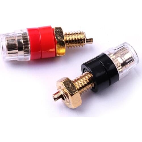 1pcs Copper + ABS Current Terminals Banana Plug Socket Connector for Power Amplifier Chassis Wiring Posts And Speaker Sockets