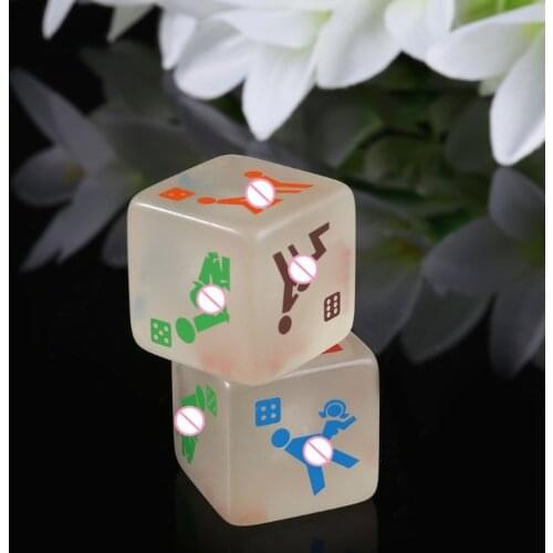 2pcs 25mm Noctilucent Dice Cube Adult Game Love Sex Dice Night Bar KTV Fun Game U2JB