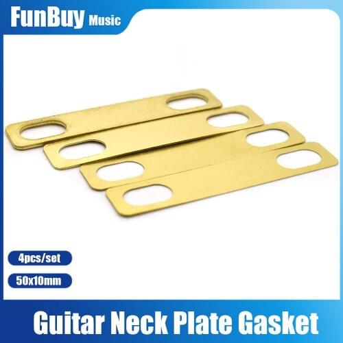 4pcs/set Guitar Neck Plate Guitar Gasket Replacement Guitar Neck Shim Heightening Gasket Accessories Brass