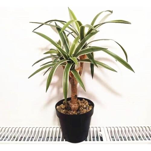 48cm 3 Heads Artificial Desktop Potted Tropical Realistic Fake Plants Plastic Indoor Palm Tree Bonsai Hotel Office Home Decor
