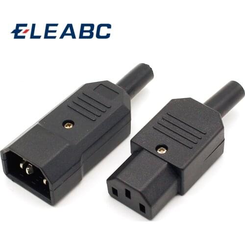 5 Pair New DIY 10A 250V Black IEC C13 C14 female male Plug Rewirable Power Connector 3 pin AC Socket