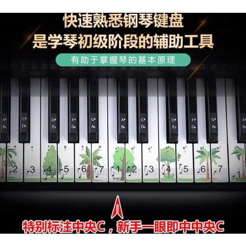 88/61/54 / 49-key piano transparent stickers electronic keyboard keyboard hand-rolled piano keys stickers notation scale sticker