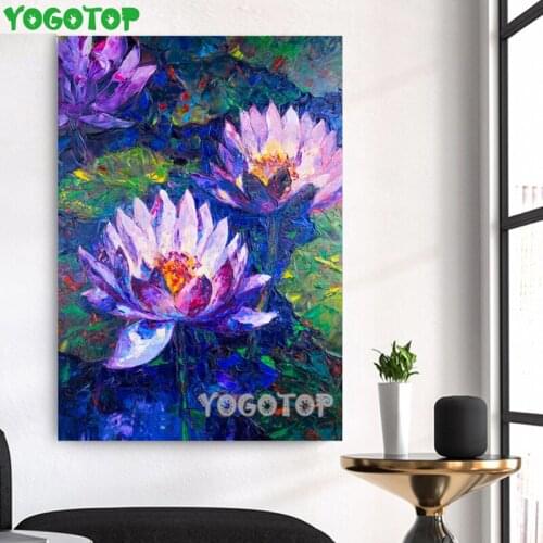 Diamond painting 5D diy full square round Painting Water lily modern Style embroidery mosaic Living Room Decor painting YY4866