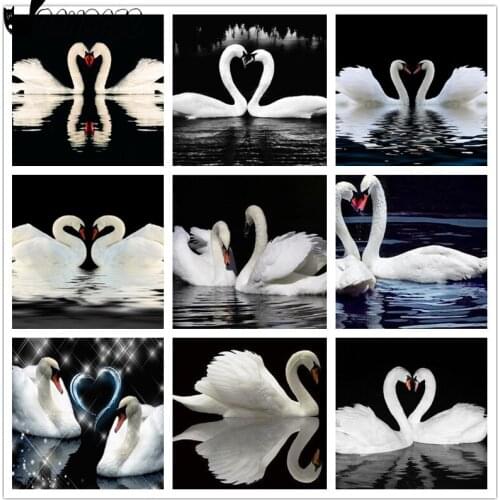 Swan Diamond Painting Animal Cross Stitch Embroidery Water Surface Mosaic Kit 5D Diy Hand-Inlaid Home Decoration Design