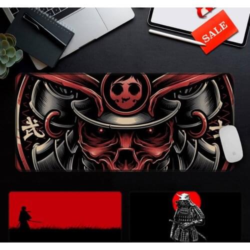 Anime samurai Office Mice Gamer Soft Mouse Pad Computer Gaming Mousepad Anti-slip Natural Rubber with Locking Edge Mouse Mat