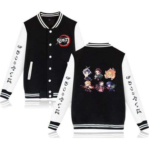 Demon Slayer Kimetsu No Yaiba Sweatshirt Men Women Baseball Jacket Coat Autumn Winter Fashion Harajuku Cartoon Hoodies Tracksuit