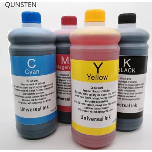 1000ML 1KG Liter Black C M Y Refill Dye Based Ink Kit Replacement For Epson Canon HP Brother Lexmark Samsung Dell Inkjet Printer