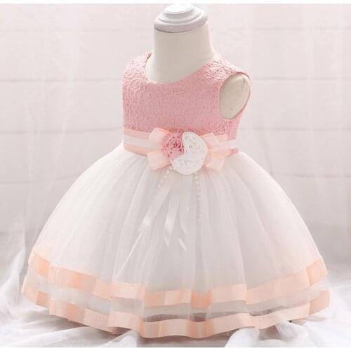 Childrens Girl Dress Princess Child Bud Silk Screen Tutu Dress Sweet Beauty Three-dimensional Flower Pearl Girl Dresses