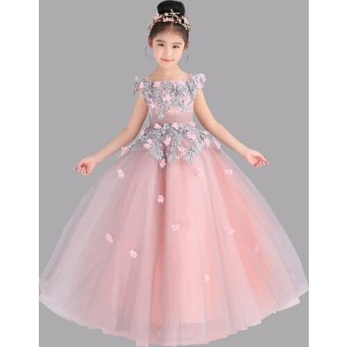 Flower Girl Dresses Childrens Wedding Princess Dress New Girls Fashion Ball Gown Moderator Dress 2-15 Yrs