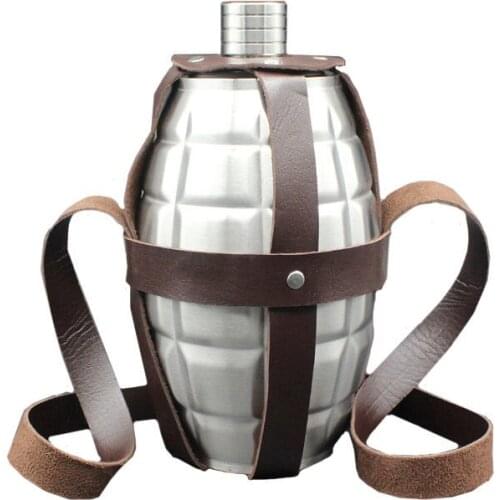 64oz Landmine 304 Stainless Steel Hip Flask Metal Alcohol Bottles Holsters Flask New Style Hip Flask 64 Ounce Mine Type 3 KG