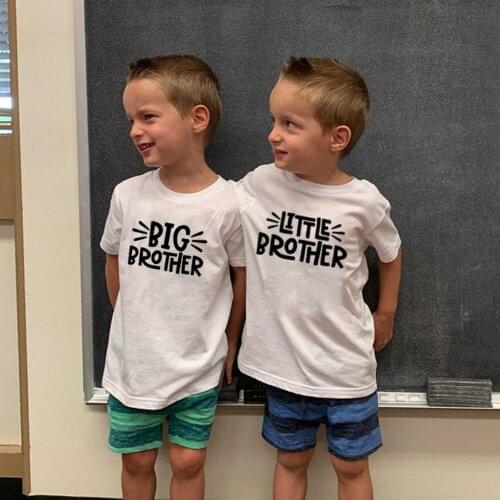 Big/little Brother Kids Tshirt Summer Toddler Boy Fashion Sibling Matching T-shirt Children Funny Casual Short Sleeve Clothes